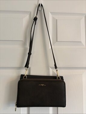ESPE Double Pouch Grey Vegan Leather Crossbody Bag 🌟Bundle and Save - 2/$30 🌟